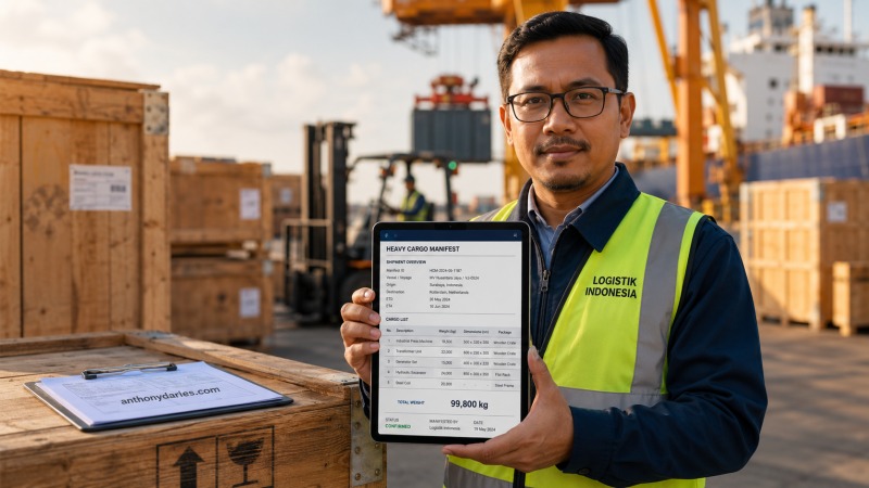 Memeriksa manifes dan rincian logistik sebelum kirim muatan besar dan berat agar terhindar dari pembengkakan biaya.